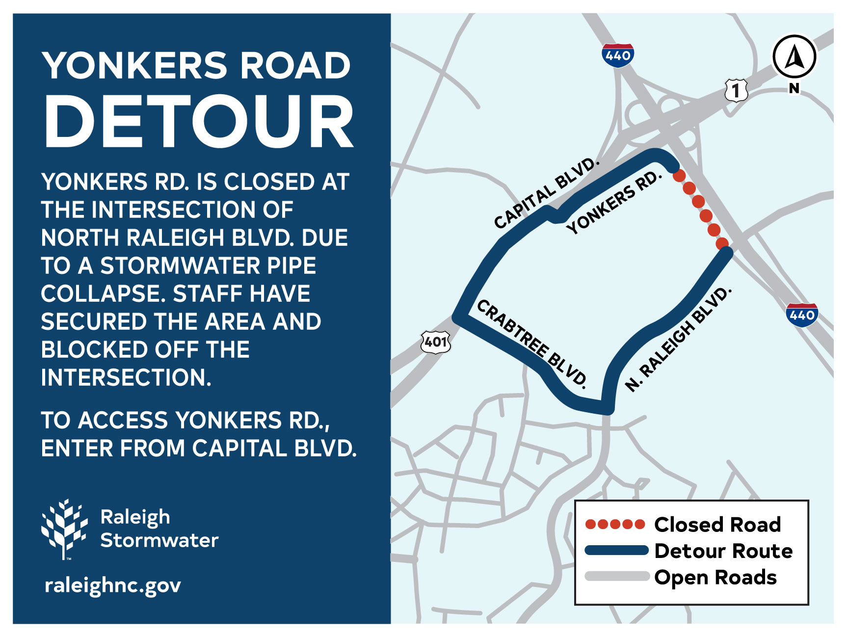 Yonkers Road Detour Map
