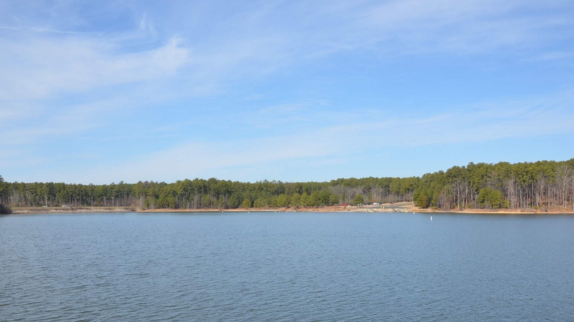 Falls Lake with shoreline