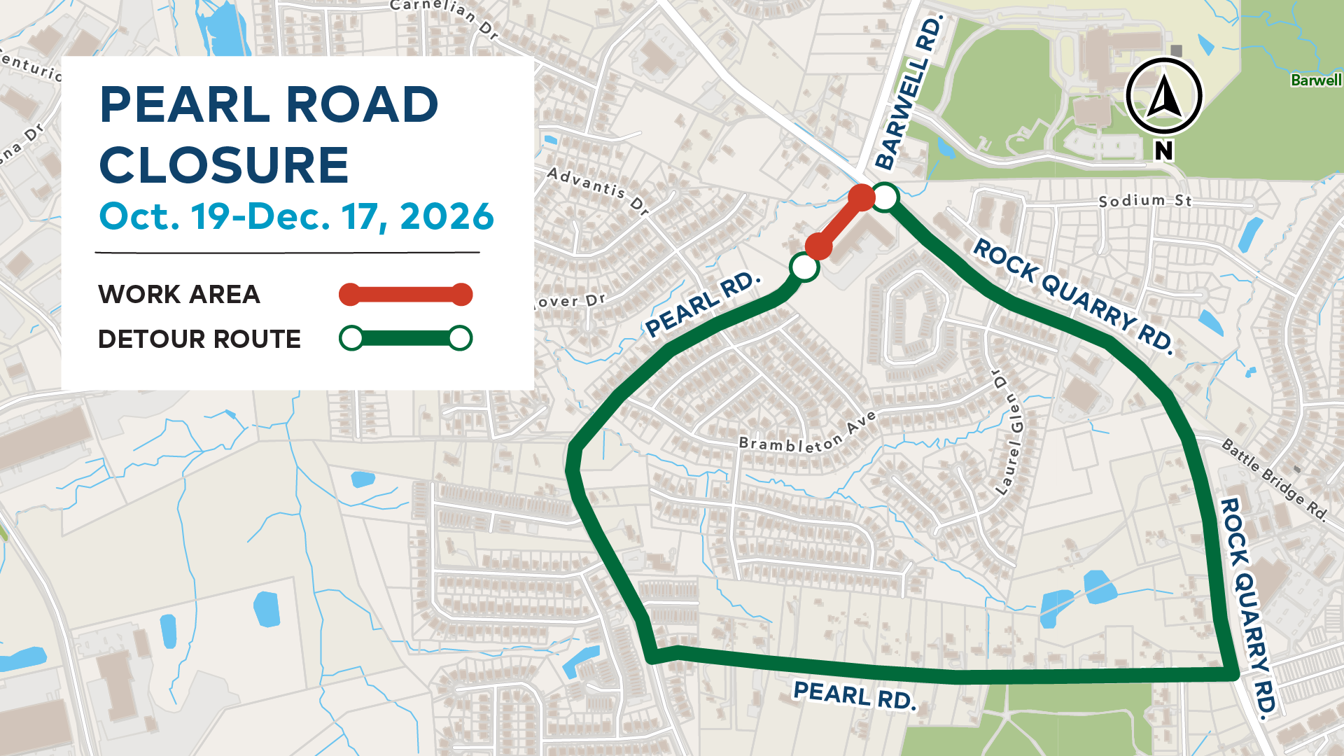 pearl road closure detour