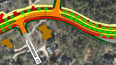 A section of the Blue Ridge Road plan map.