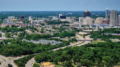 Aerial photo of Raleigh Skyline