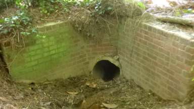 An old stormwater pipe near a home on Melbourne Road