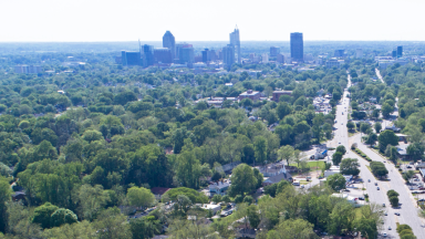 Arial shot of New Bern Avenue