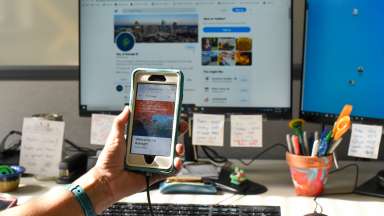 phone and home page