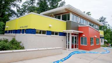 The exterior of the Hill Street community center 