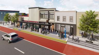 This shows what the urban core BRT transit station will look like, the rending here show the one on Wilmington Street.