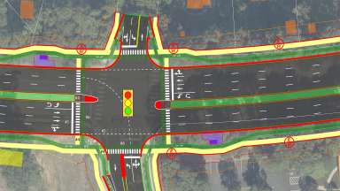 a design rendering of a protected intersection