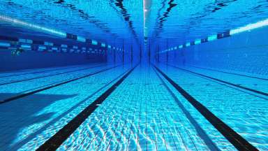 image of underwater pool swimming lanes
