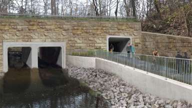 Image show what the new pedestrian culvert that runs under Blue Ridge Road will look like.