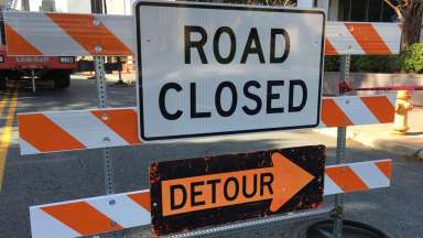 image of detour signs