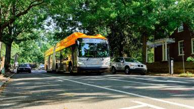 BRT Bus in Downtown Raleigh