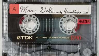 a cassette with writing on it