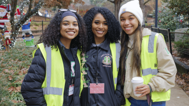 Volunteers smiling for a photo