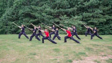 Youth practicing Kung Fu