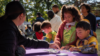 Kids at a fall event