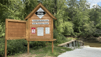 Thornton Road Boat Access Sign
