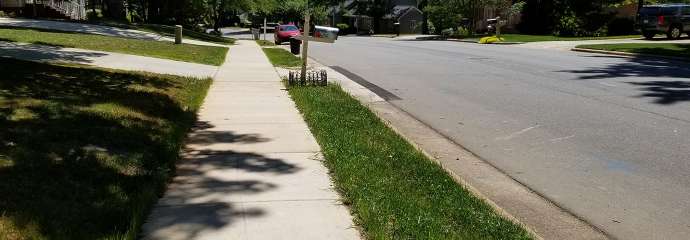 a view of the new sidewalk along Old Deer Trail
