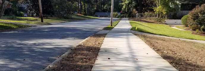 New sidewalk on Barksdele Road