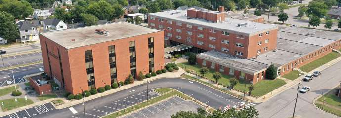 Aerial photo of old DMV building