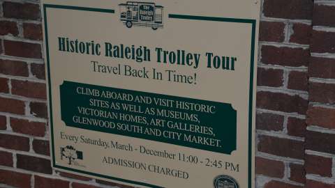 Sign for the Raleigh Trolley.