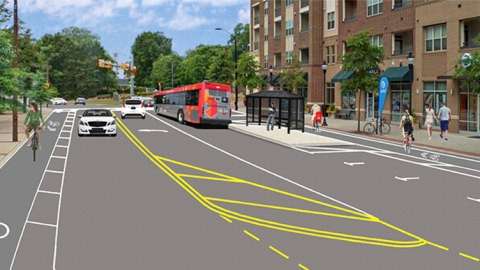 Rendering of Oberlin Road streetscape