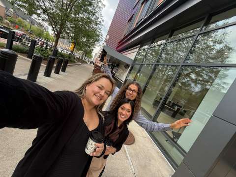 RW team walking in downtown Detroit