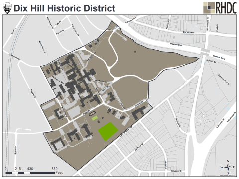 Dix Hill National Register Historic District Map