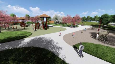 rendering of park outdoor space