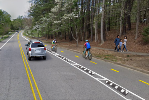 Rending of curb stop bike lane along Industrial Drive