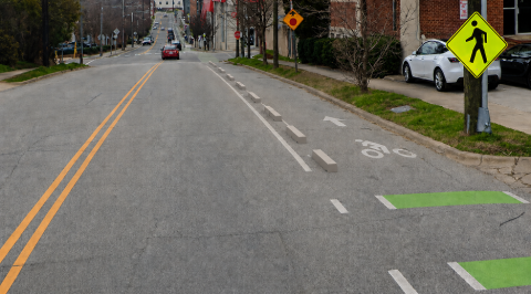 Rendering of proposed new bike lane