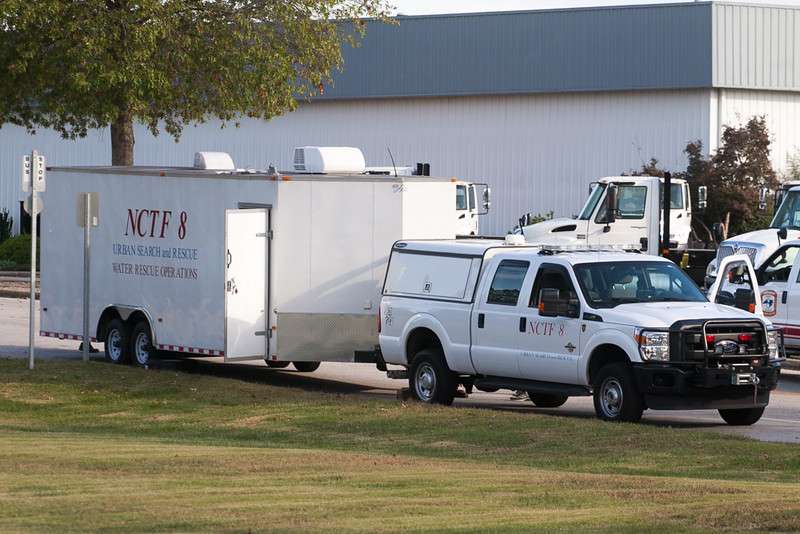 NC Task Force truck pulling a trailer