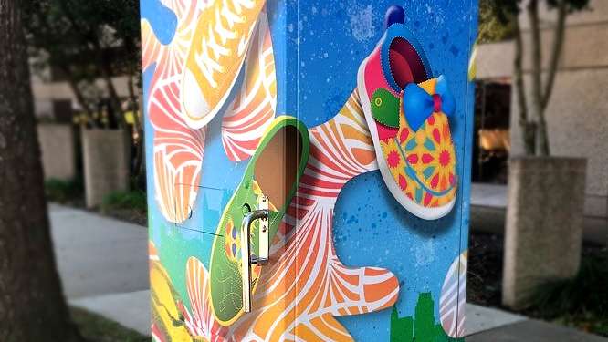 signal box wrapped in art by Jermaine Powell