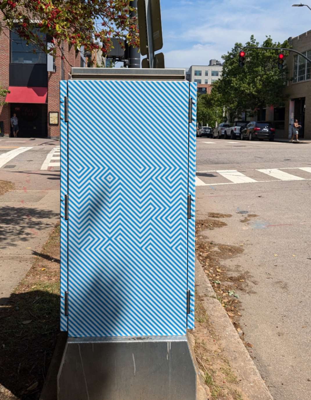 Mural on signal box on street downtown