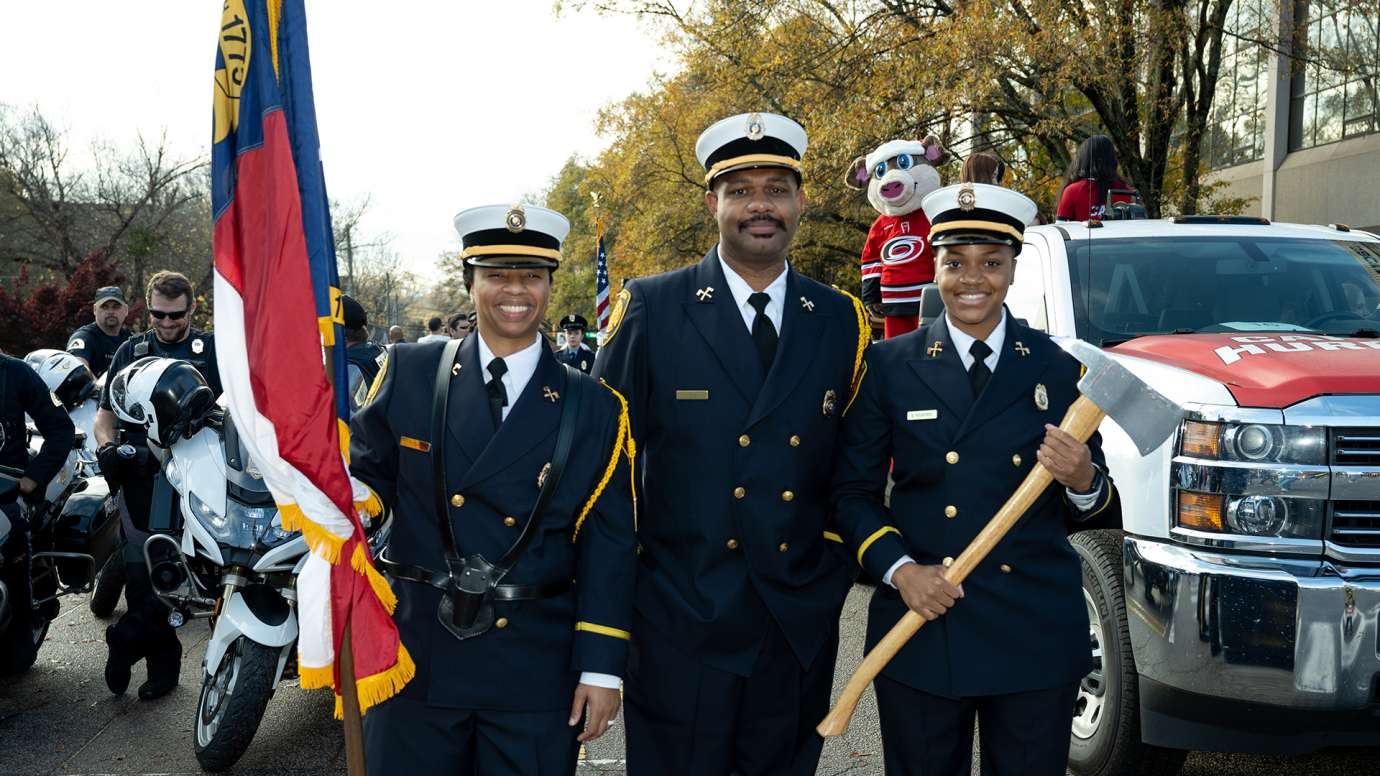 Raleigh Fire Department's Honor Guard at the Raleigh Christmas parade