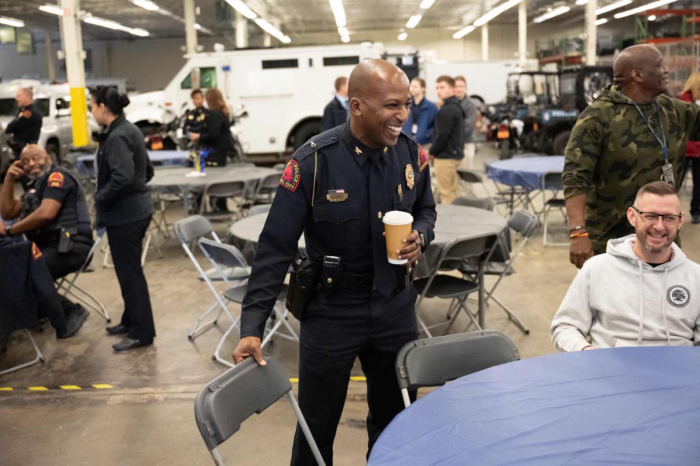 RPD Chief holding a cup of coffee