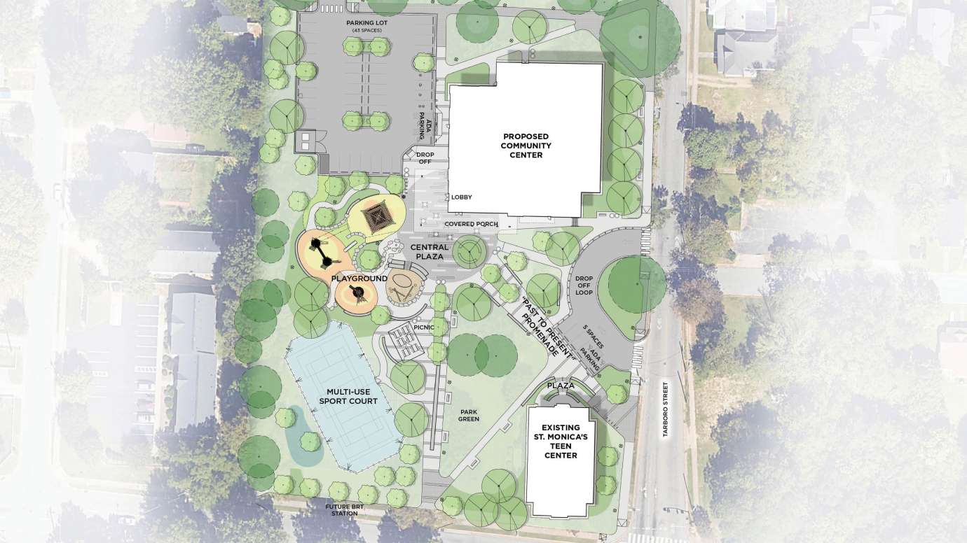 a rendering of the future Tarboro Road park outdoor map