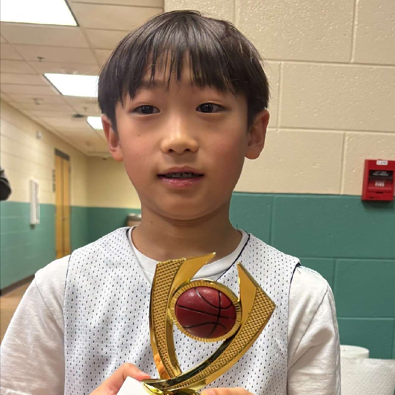 Ethan with his trophy