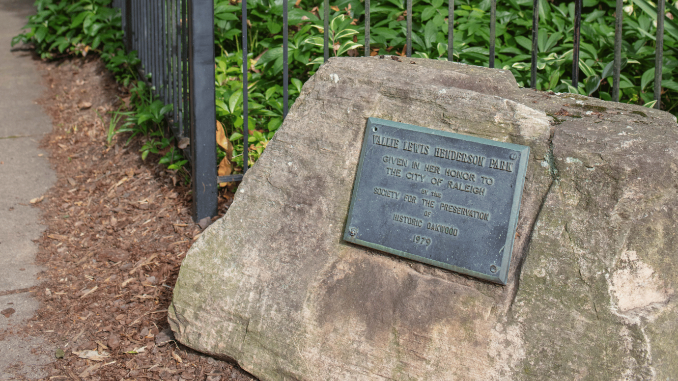 An image of a rock outside of the fence at Vallie Henderson Park