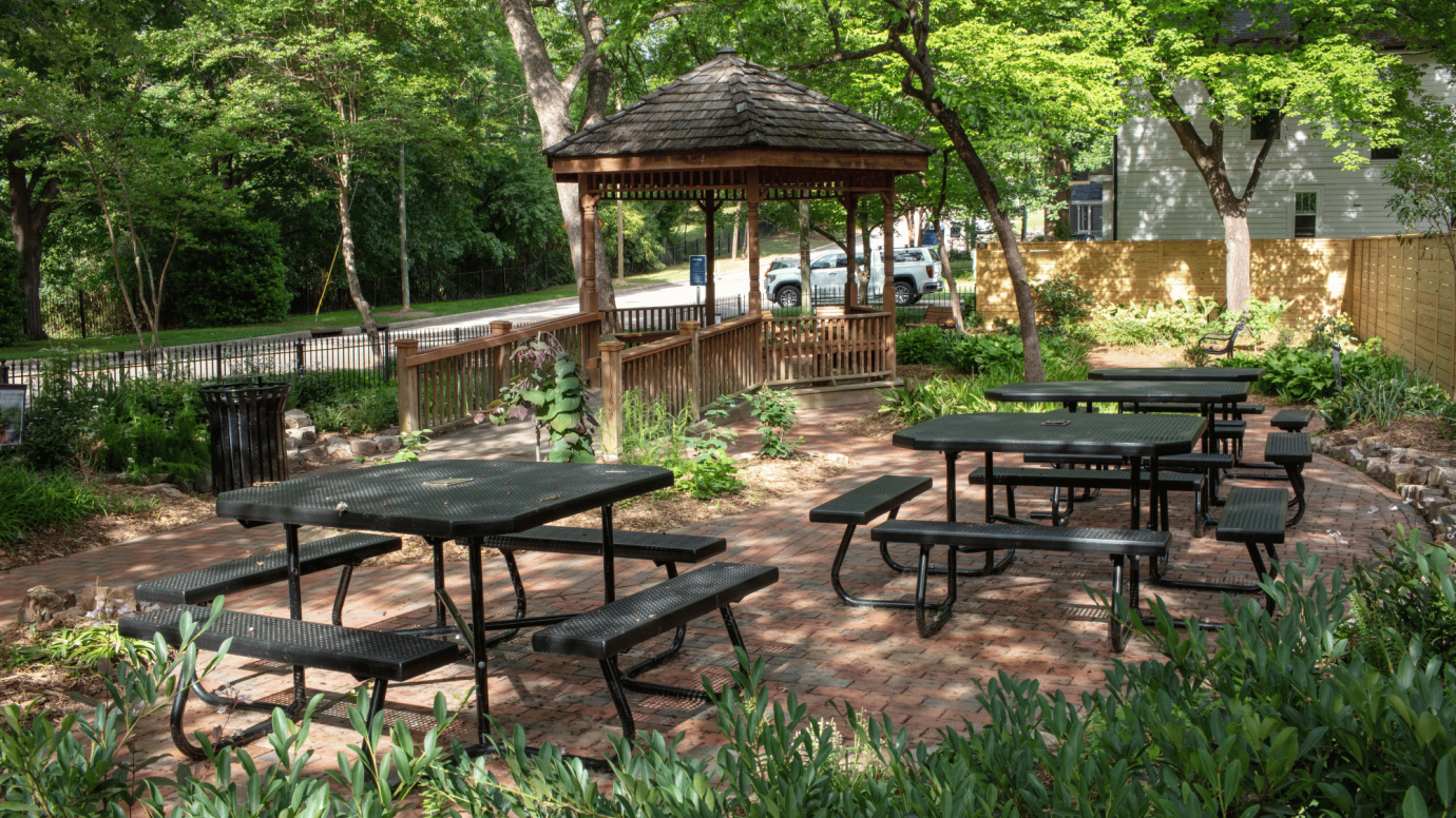 An image of picnic tables at Vallie Henderson Park