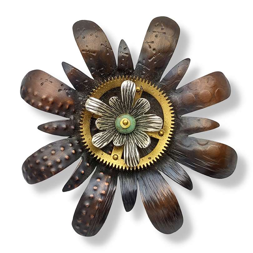 Copper gear flower by Deb Karash